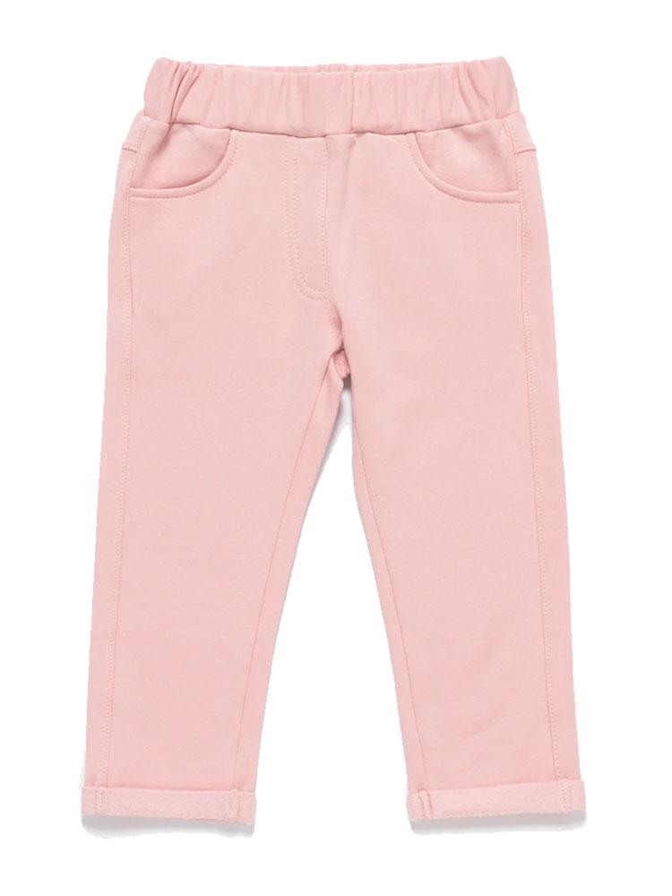 Artie - Bright Pink Ribbed Baby and Girl Leggings