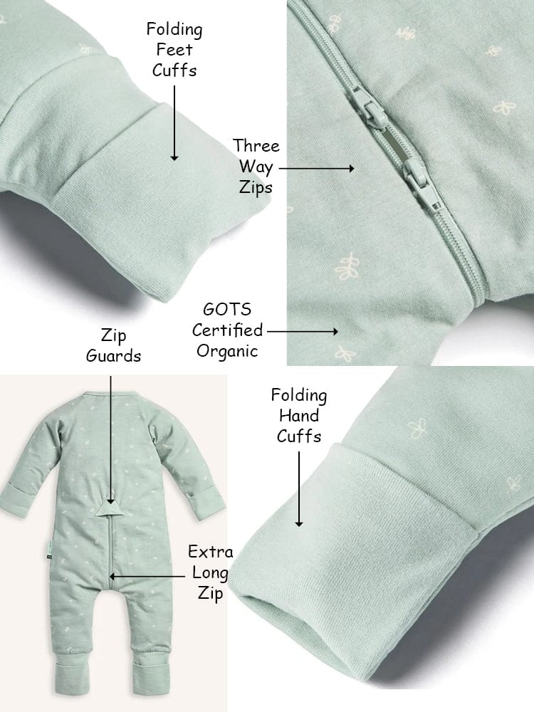 Organic Layers Long Sleeve Sleepsuit - Sage