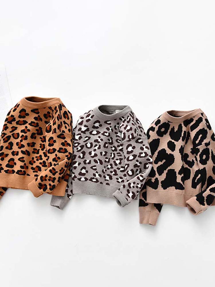 Girls leopard print outlet sweater