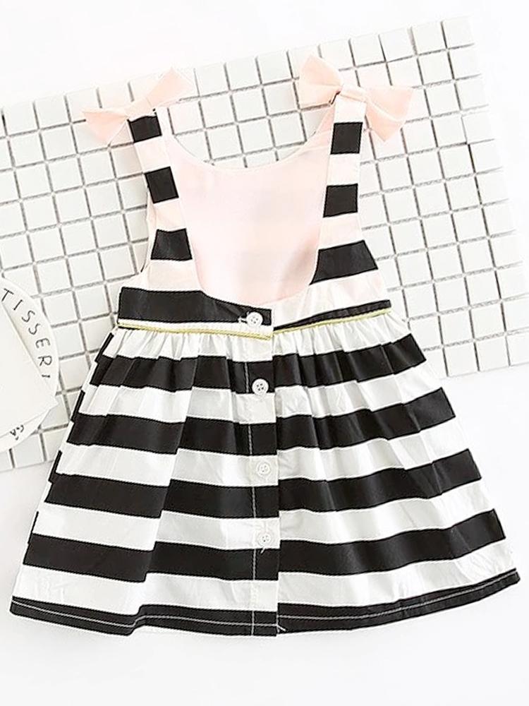 Black and white striped skirt with bow best sale