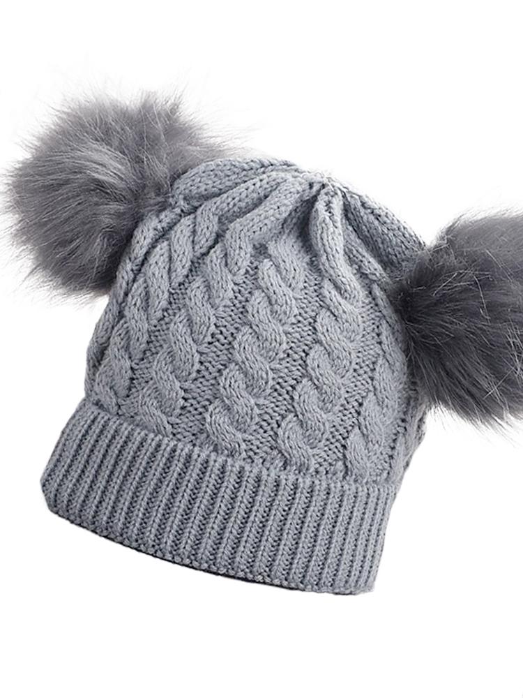 Kids grey store bobble hat