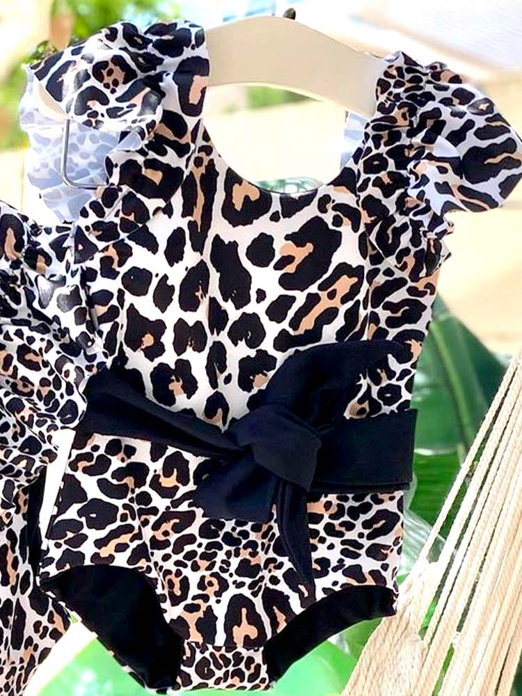 Leopard print 2025 swim dress