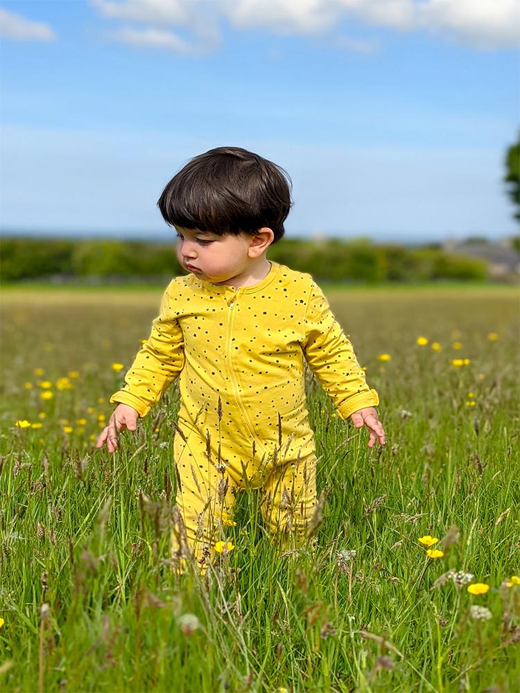 Yellow sleepsuit hot sale